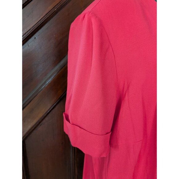 Dana Kay Womens Open Front Red Blouse 18W Lightweight Short Sleeve Made In USA - Picture 2 of 7